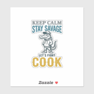 Adesivo Cozinhar Jacaré Selvagem Ilustração Gráfica Vintag