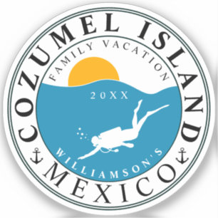 Adesivo Cozumel México Diving Viagem Vacing Souvenir