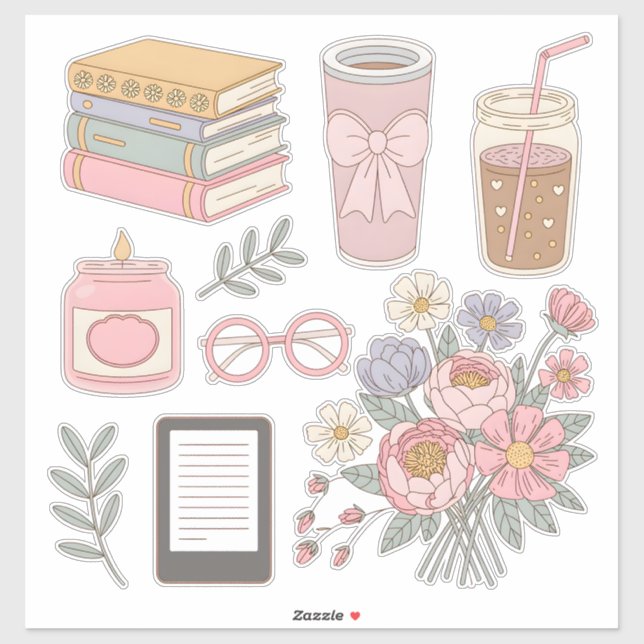 Adesivo Cozy Aesthetic Sticker Pack Digital Planner Clipar (Folha)