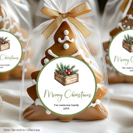 Adesivo Cozy Boho Classic Holiday Gift Wrap Round Stickers