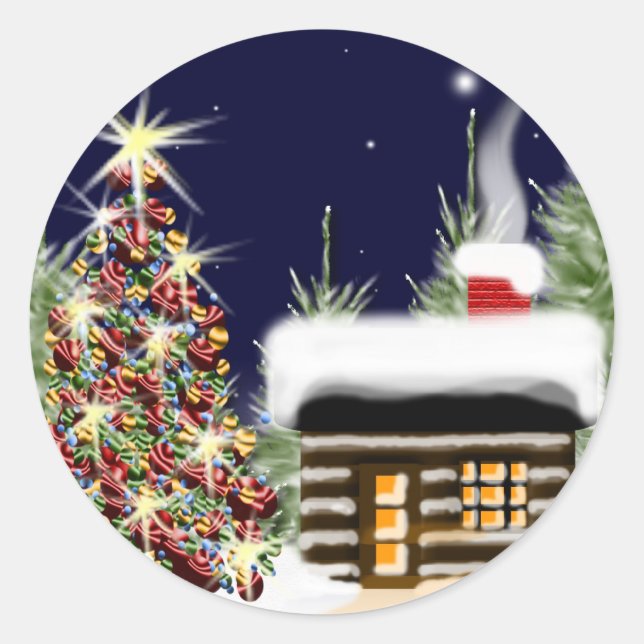 Adesivo Cozy Christmas Cabin (Frente)