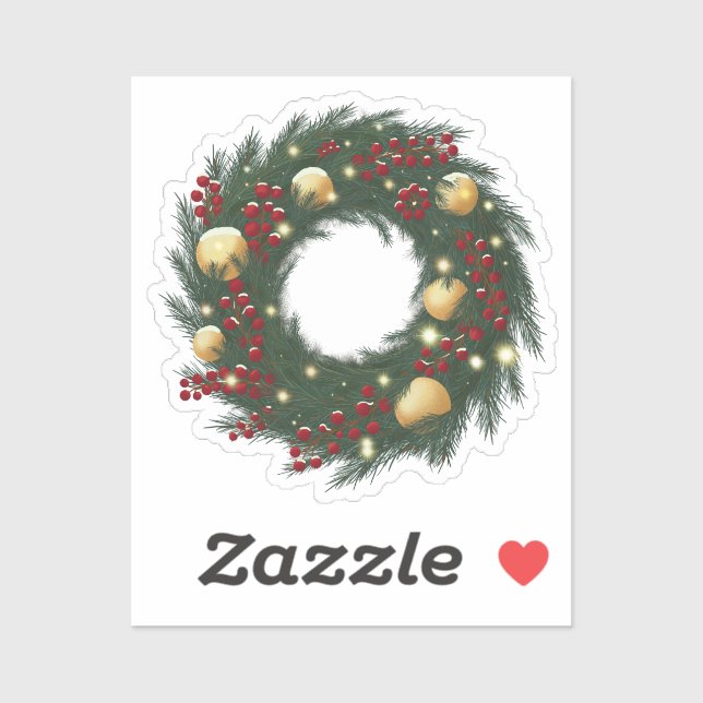 Adesivo Cozy Christmas Deer with Ornamen Cut Vinyl Sticker (Folha)