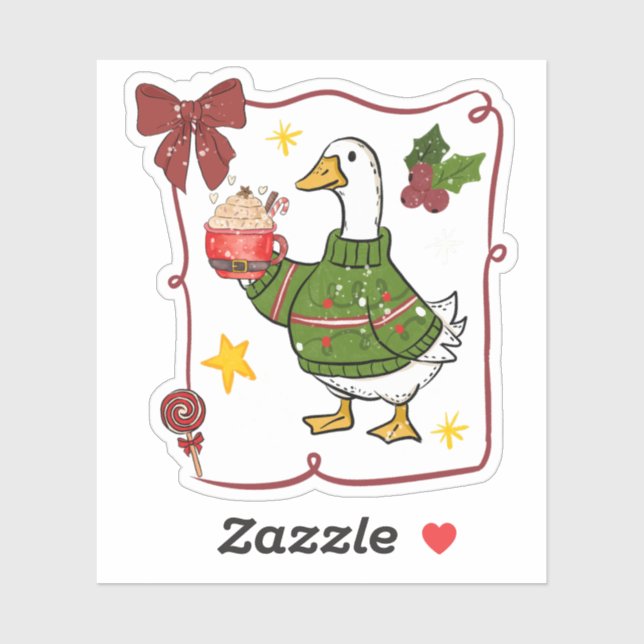 Adesivo Cozy Christmas Goose Holiday Design (Folha)