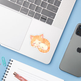 Adesivo Cozy Naptime: Sleeping Cat & Hamster