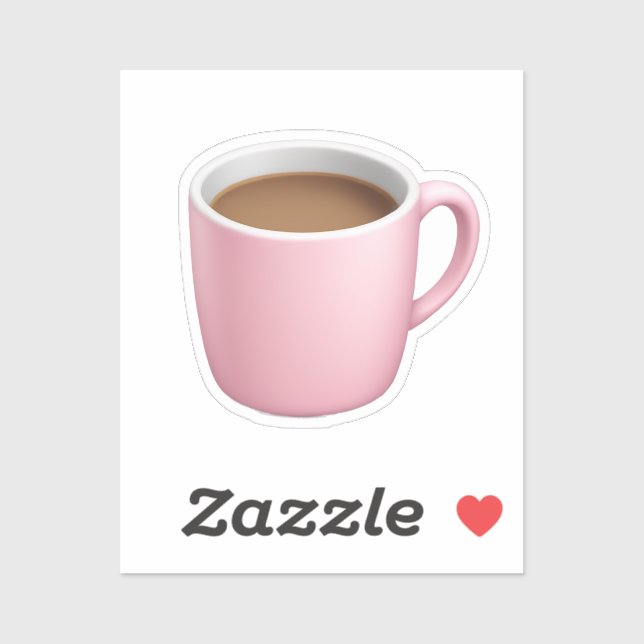 Adesivo Cozy Pink Coffee Mug Emoji (Folha)