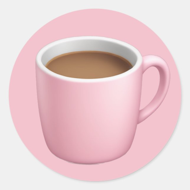 Adesivo Cozy Pink Coffee Mug Emoji (Frente)
