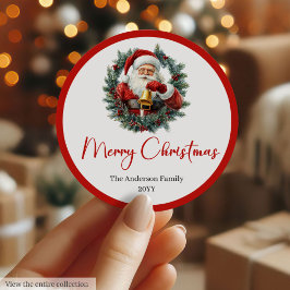 Adesivo Cozy Santa Claus Watercolor Rustic Editable Label