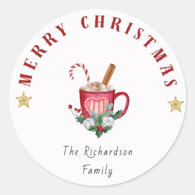 Adesivo Cozy Winter Coffee Mug Merry Christmas Sticker (Frente)