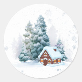 Adesivo Cozy Winter Cottage Sticker