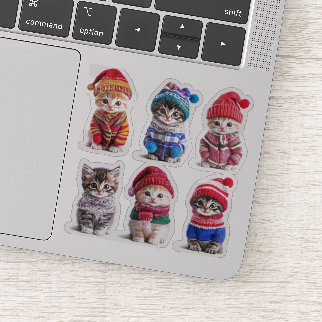 Adesivo Cozy Winter Kittens Cuecas Cuecas em Gatos (Detalhe)