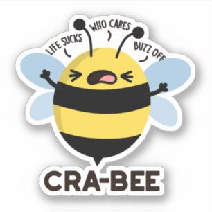 Adesivo Cra-Bee Funny Crabby Bee Pun