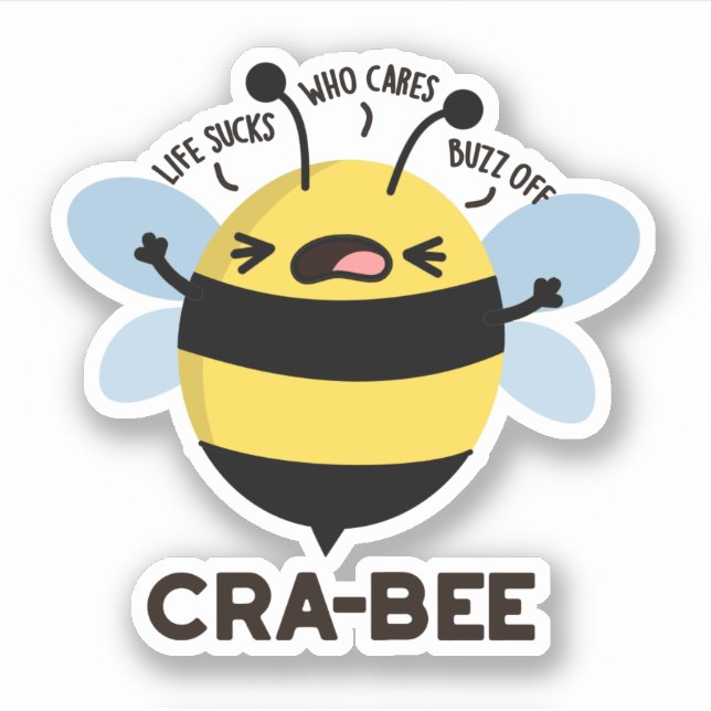 Adesivo Cra-Bee Funny Crabby Bee Pun (Frente)