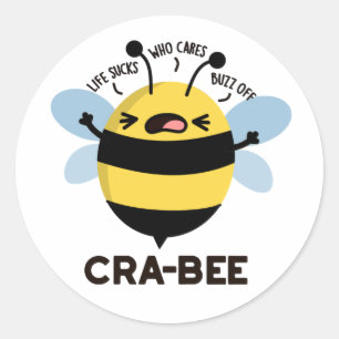 Adesivo Cra-Bee Funny Crabby Bee Pun