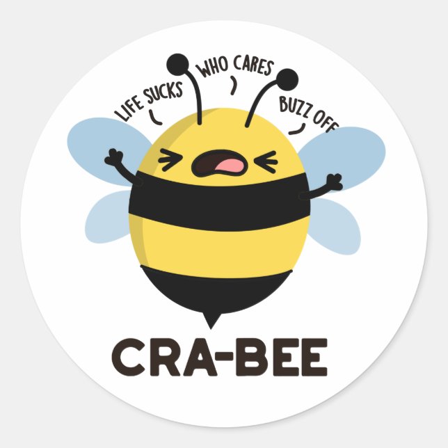 Adesivo Cra-Bee Funny Crabby Bee Pun (Frente)