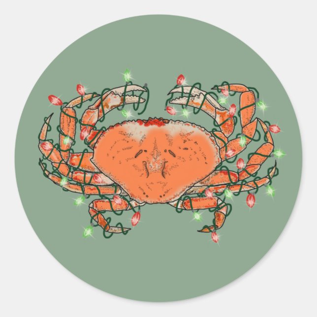 Adesivo Crab Christmas Lights Crustacean (Frente)