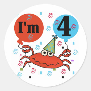 Adesivo Crab o 4ns camiseta e presentes do aniversário