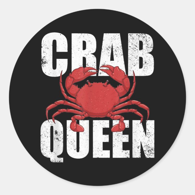 Adesivo Crab Queen Seafood Crab Meat Lover Crab Fishing (Frente)