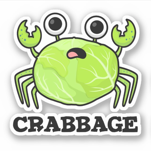Adesivo Crabbage Funny Cabbage Crab Pun (Frente)