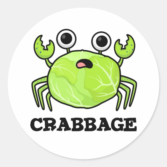 Adesivo Crabbage Funny Cabbage Crab Pun (Frente)