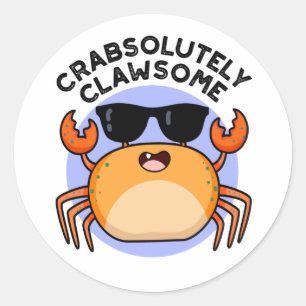 Adesivo Crabsolutamente Clawsome Funny Crab Pun