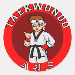 Adesivo crachá 1 da cara de taekwondo
