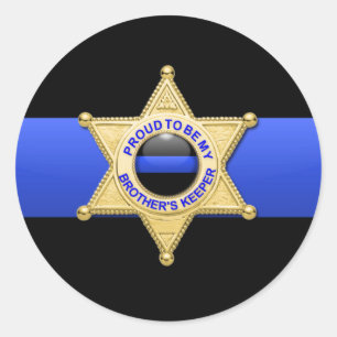 Adesivo Crachá-adjunto da Linha Azul-fina