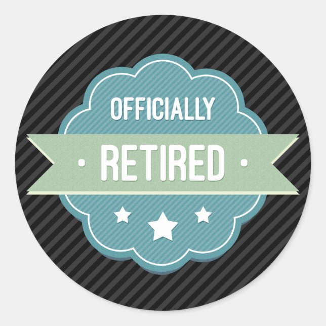 Adesivo Crachá Azul Oficialmente Aposentado (Frente)