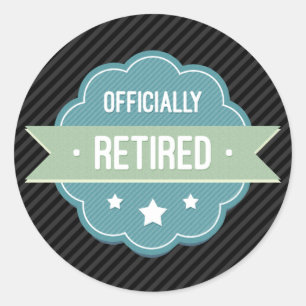 Adesivo Crachá Azul Oficialmente Aposentado