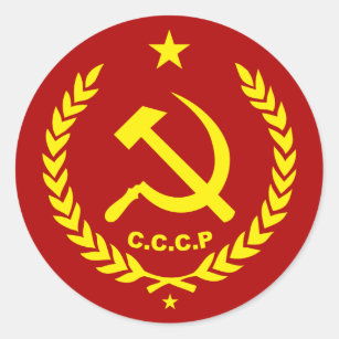 Adesivo Crachá comunista do martelo e da foice de CCCP