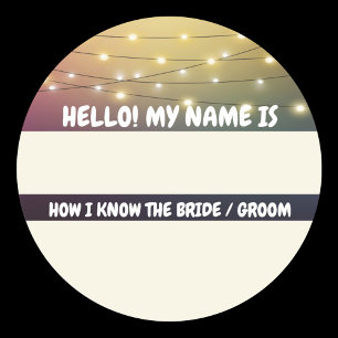 Adesivo Crachá de Casamento Como Conheço a Noiva / Noivo