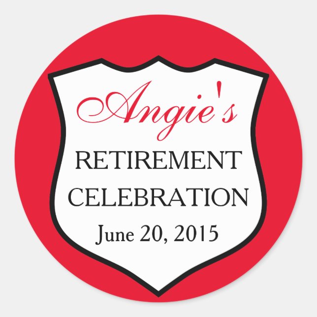 Adesivo Crachá de Polícia Personalizado Vermelho Negro (Frente)