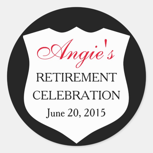 Adesivo Crachá de Polícia Personalizado Vermelho Negro (Frente)