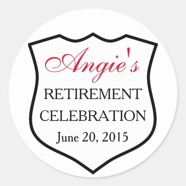 Adesivo Crachá de Polícia Personalizado Vermelho Negro (Frente)