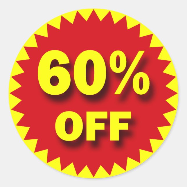 ADESIVO CRACHÁ DE VENDA A RETALHO - 60% DESLIGADO (Frente)