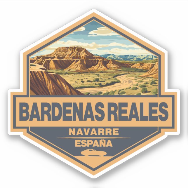 Adesivo Crachá de Viagem de arte de Bardenas Reales (Frente)
