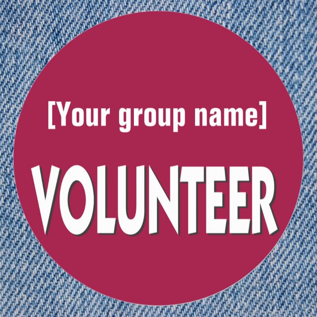 Adesivo Crachá de Voluntário Personalizado (Criador carregado)