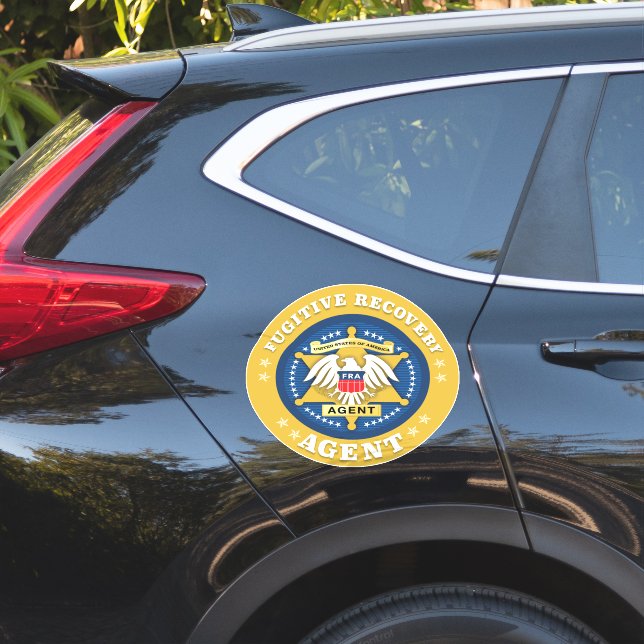 ADESIVO CRACHÁ FUGITIVO DO AGENTE DE RECUPERAÇÃO (Lado do carro)