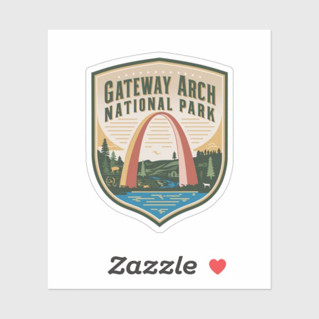 Adesivo Crachá Nacional do Gateway Arch (Folha)