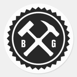 Adesivo Crachá Rock Hammer (Duas Iniciais)