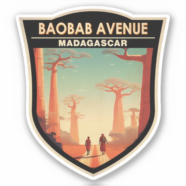 Adesivo Crachá Viagem da Avenida Baobab Madagascar (Frente)