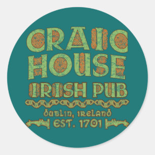 Adesivo CRAIC HOUSE IRISH PUB Dublin Est 1701