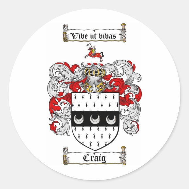 ADESIVO CRAIG FAMILY CREST - CRAIG CASACO DE ARMAS (Frente)