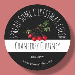 Adesivo Cranberry Chutney Labels<br><div class="desc">Adicione o toque perfeito à sua chutney de amora caseira com estas etiquetas personalizáveis. Perfeito para doar ou guardar na sua própria despensa, estas etiquetas festivas dão aos seus frascos uma aparência na moda personalizada. Com opções fáceis de personalização, você pode adicionar seu próprio texto para torná-las verdadeiramente únicas. Estas...</div>