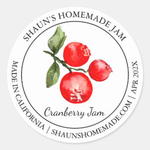 Adesivo Cranberry Jam Modern label