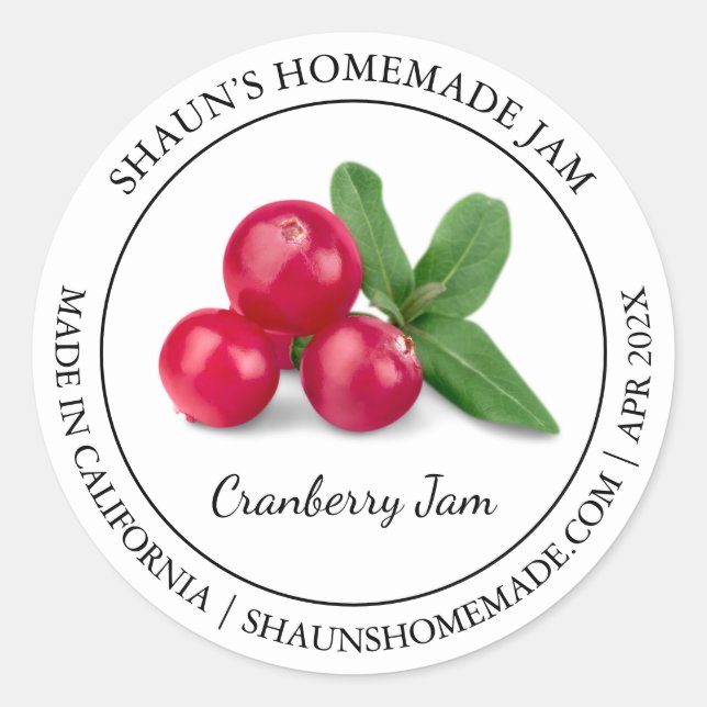 Adesivo Cranberry Jam Modern label (Frente)