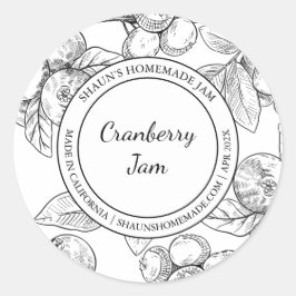 Adesivo Cranberry Jam Sketch Modern label