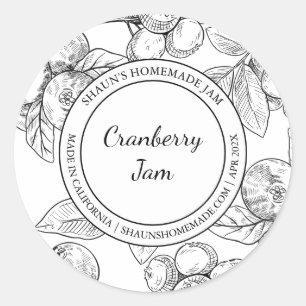 Adesivo Cranberry Jam Sketch Modern label
