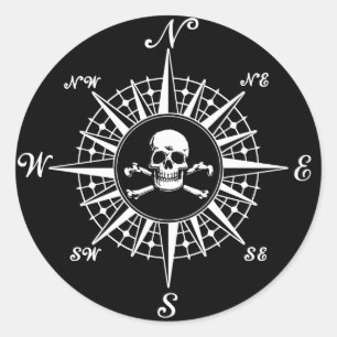 Adesivo Crânio 1 do rosa de compasso