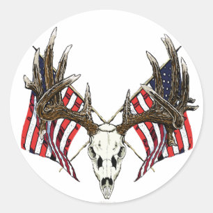 Adesivo Crânio 1 dos cervos de Whitetail