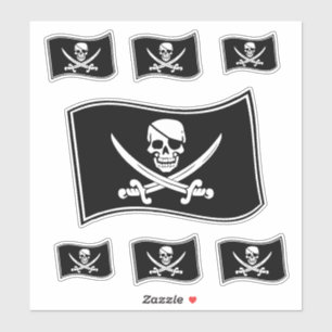 Adesivo Crânio alegre da bandeira de pirata de Roger e